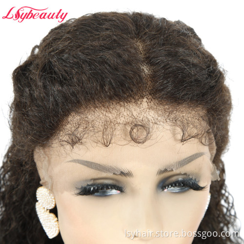 2020 New HD Super Natural Thin Transparent 360 Lace Front Wig Jerry Curl, 100% Virgin Remy Hair Curly 360 Full Lace Wig.